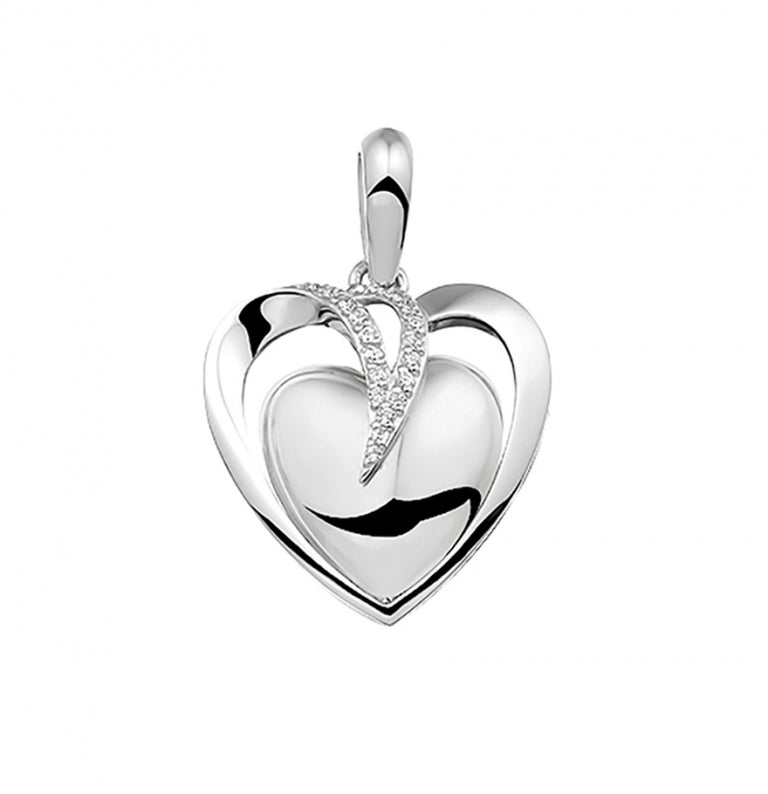 Double Heart Gem Pendant