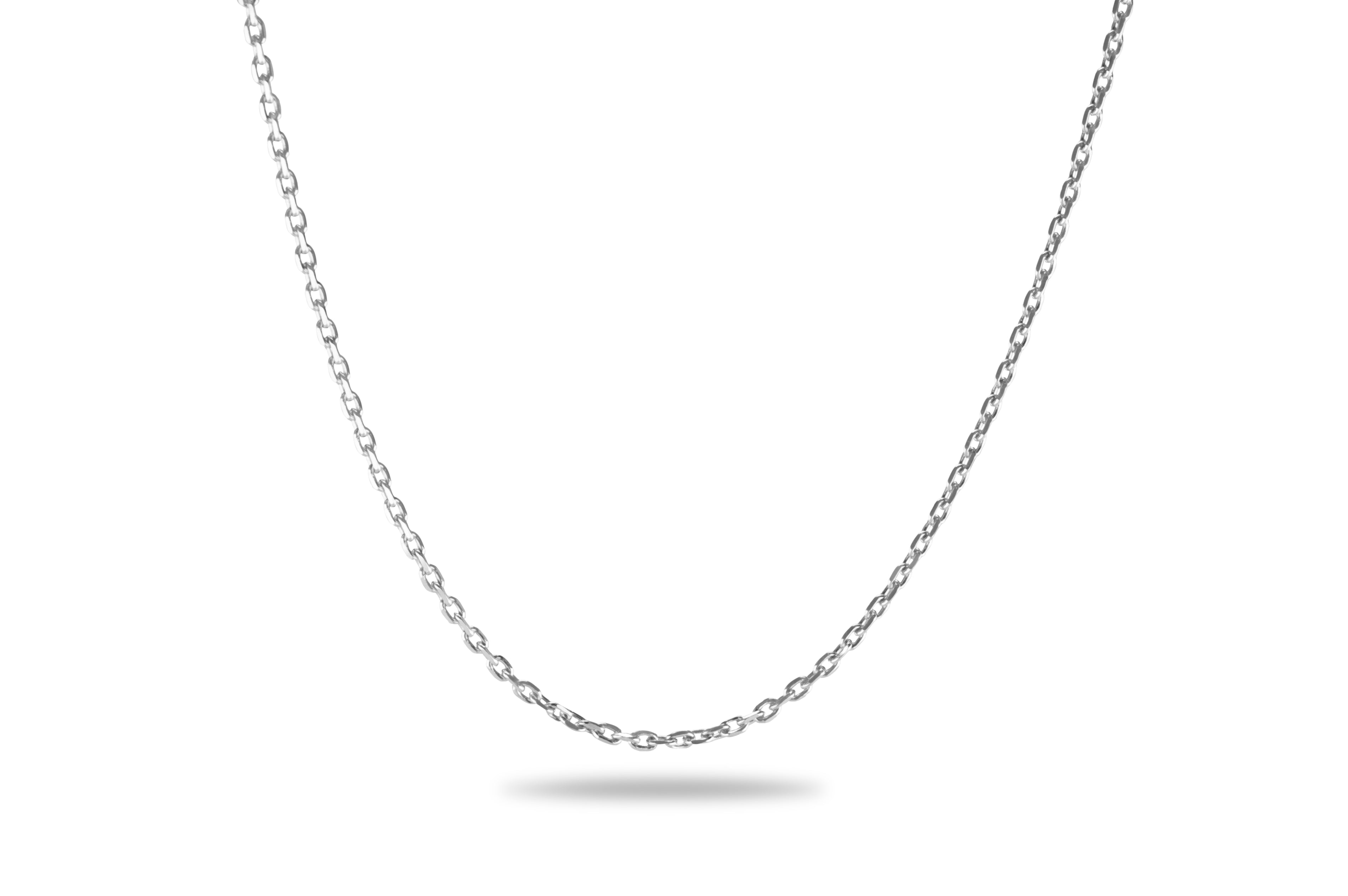 Silver Faceted Anchor Chain 45cm in Silver - Silver memorial jewellery