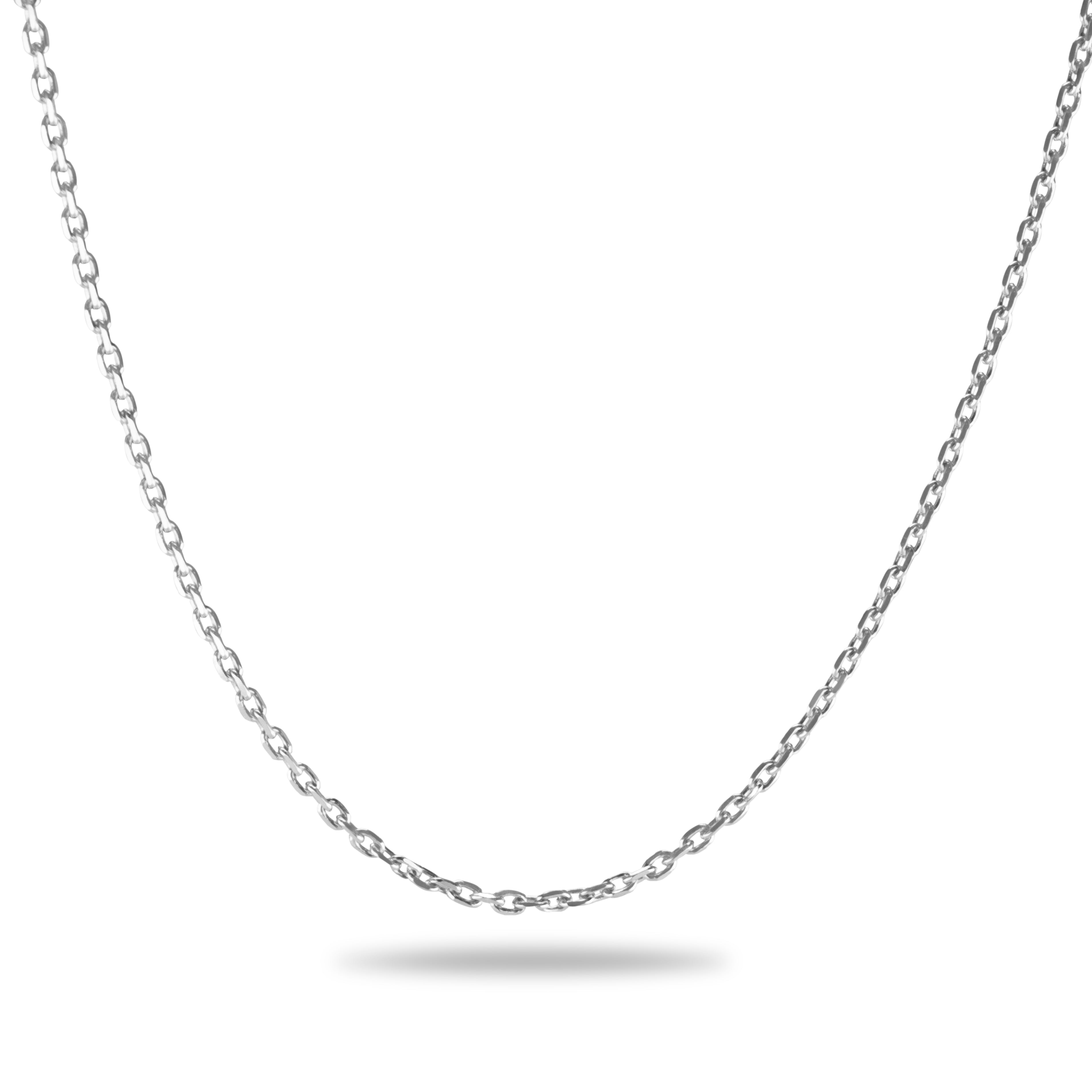 Silver Faceted Anchor Chain 45cm in Silver - Silver memorial jewellery