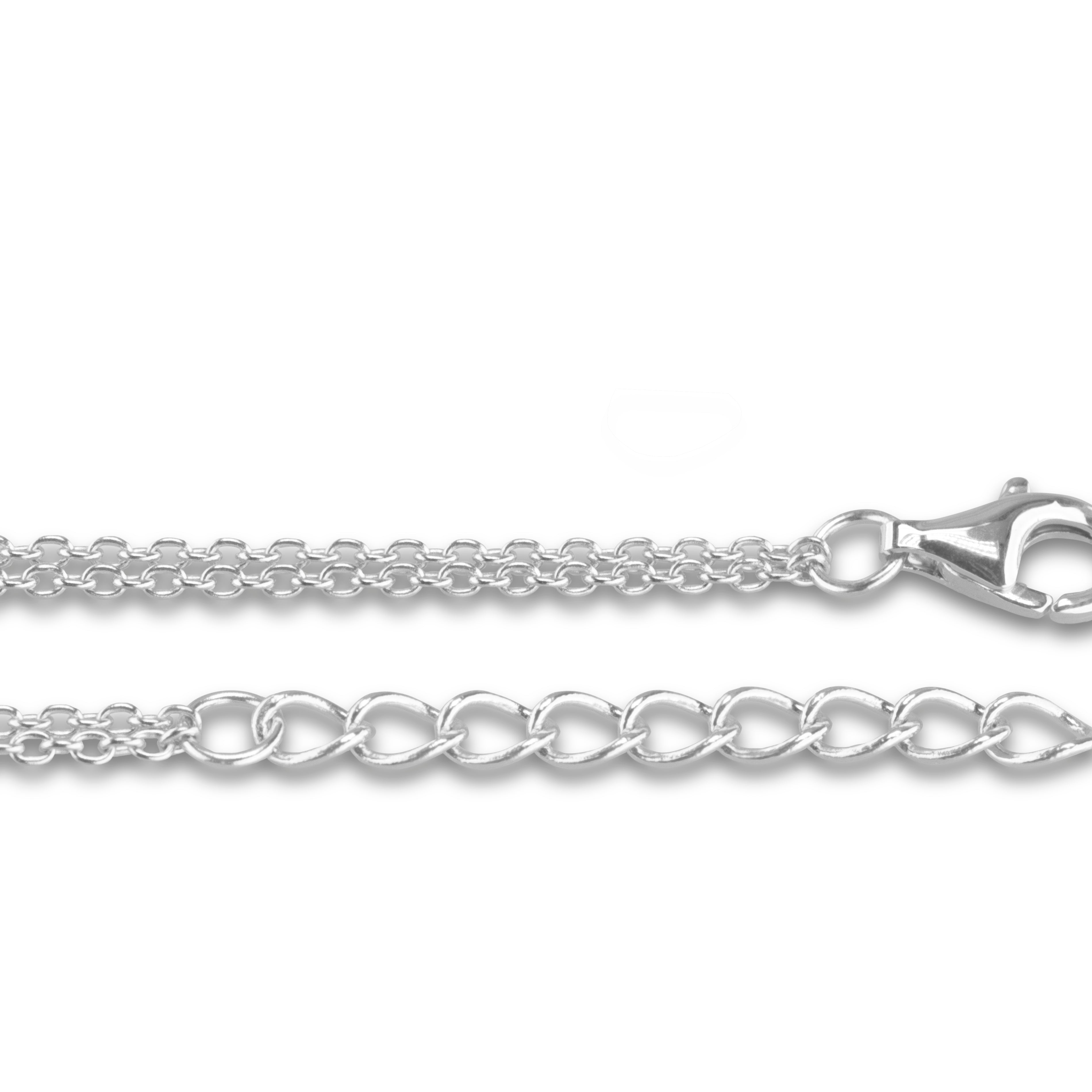 Silver Double Anchor Chair 40+5cm in Silver - Silver memorial jewellery