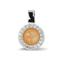 Round Gem Pendant in Gold - Silver memorial jewellery