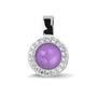 Round Gem Pendant in Purple - Silver memorial jewellery