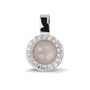 Round Gem Pendant in Silver - Silver memorial jewellery