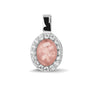 Oval Gem Pendant in Blush - Silver memorial jewellery