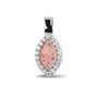 Marquise Gem Pendant in Blush - Silver memorial jewellery