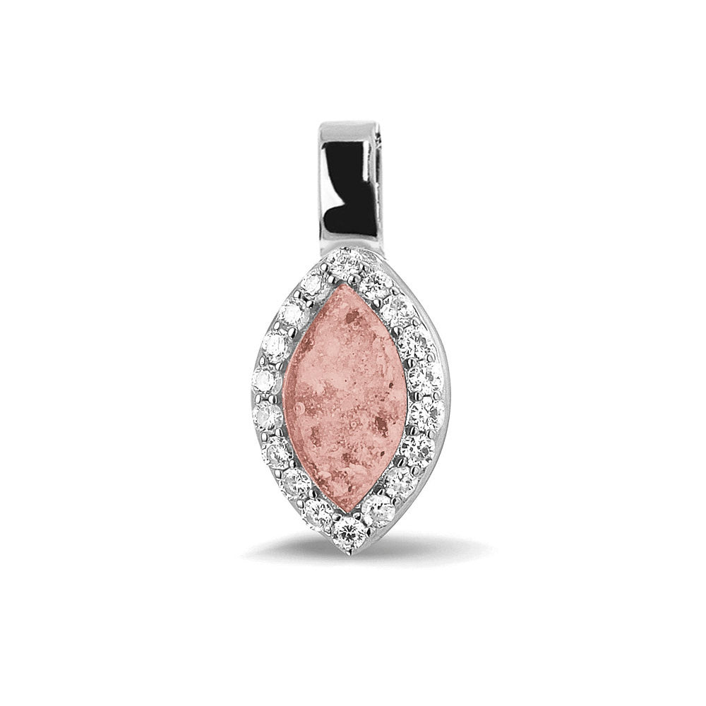 Marquise Gem Pendant in Blush - Silver memorial jewellery