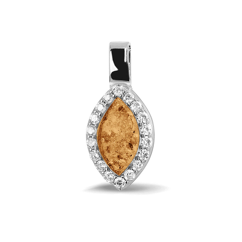 Marquise Gem Pendant in Gold - Silver memorial jewellery