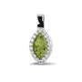 Marquise Gem Pendant in Green - Silver memorial jewellery