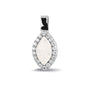 Marquise Gem Pendant in White - Silver memorial jewellery