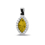 Marquise Gem Pendant in Yellow - Silver memorial jewellery