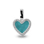 Heart Gem Pendant in Aqua - Silver memorial jewellery
