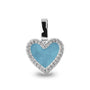 Heart Gem Pendant in Baby Blue - Silver memorial jewellery