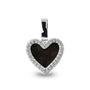 Heart Gem Pendant in Black - Silver memorial jewellery