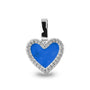 Heart Gem Pendant in Blue - Silver memorial jewellery