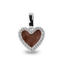 Heart Gem Pendant in Brown - Silver memorial jewellery