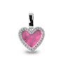 Heart Gem Pendant in Fluo Pink - Silver memorial jewellery