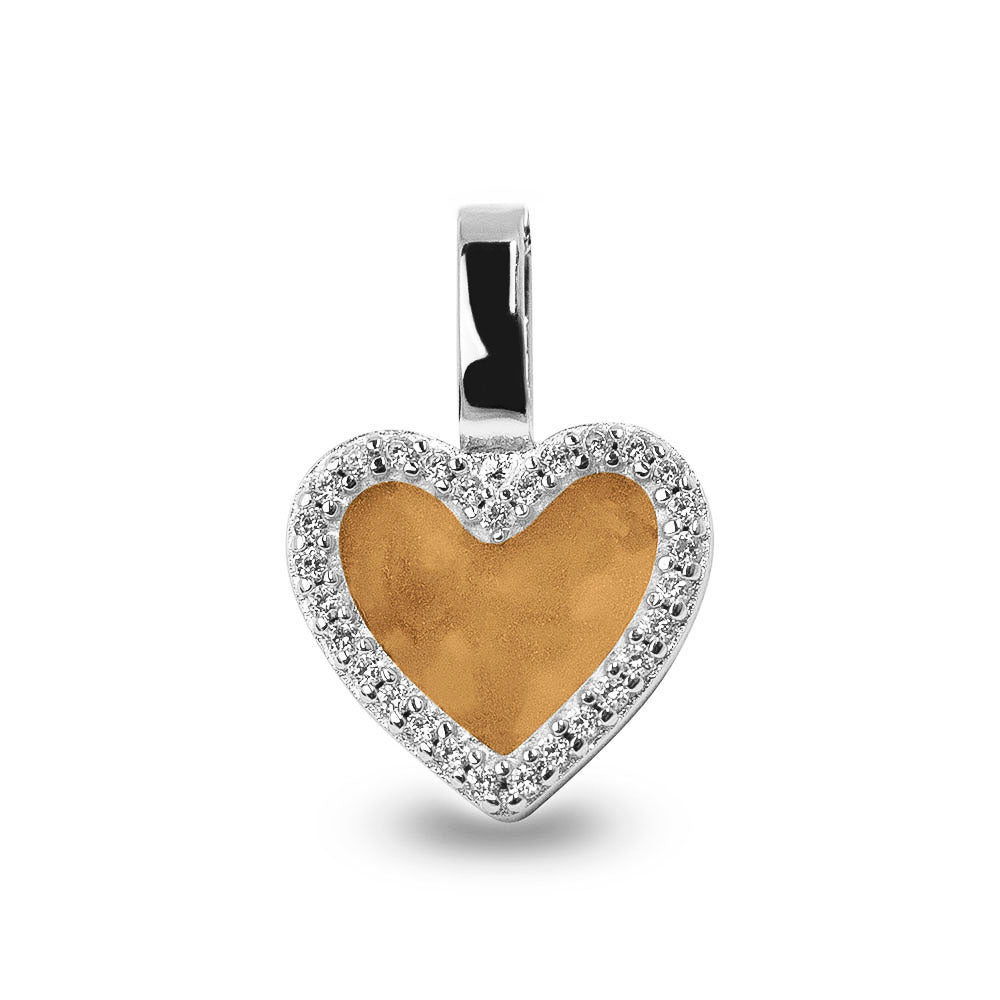 Heart Gem Pendant in Gold - Silver memorial jewellery