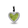 Heart Gem Pendant in Green - Silver memorial jewellery