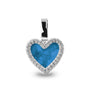 Heart Gem Pendant in Marine Blue - Silver memorial jewellery