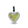 Heart Gem Pendant in Olive - Silver memorial jewellery
