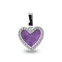 Heart Gem Pendant in Purple - Silver memorial jewellery
