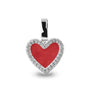 Heart Gem Pendant in Red - Silver memorial jewellery