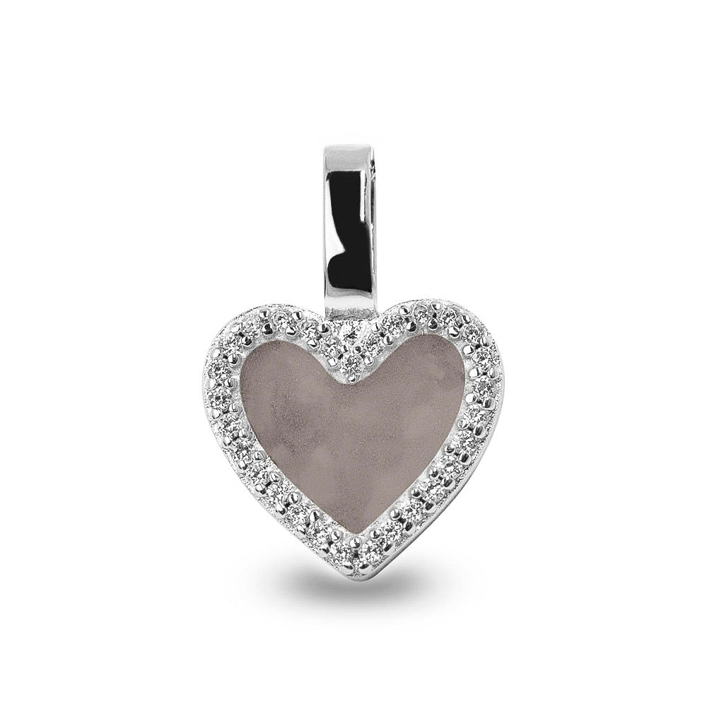 Heart Gem Pendant in Silver - Silver memorial jewellery