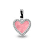 Heart Gem Pendant in Soft Pink - Silver memorial jewellery