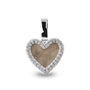 Heart Gem Pendant in Transparent - Silver memorial jewellery