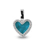 Heart Gem Pendant in Turquoise - Silver memorial jewellery