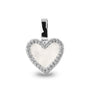 Heart Gem Pendant in White - Silver memorial jewellery