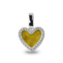 Heart Gem Pendant in Yellow - Silver memorial jewellery