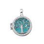 Tree of Life Locket in Aqua - Silver memorial jewellery
