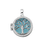 Tree of Life Locket in Baby Blue - Silver memorial jewellery