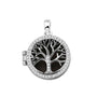Tree of Life Locket in Black - Silver memorial jewellery