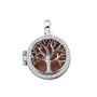 Tree of Life Locket in Brown - Silver memorial jewellery