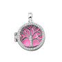 Tree of Life Locket in Fluo Pink - Silver memorial jewellery
