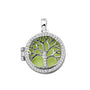 Tree of Life Locket in Green - Silver memorial jewellery