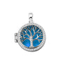 Tree of Life Locket in Marine Blue - Silver memorial jewellery