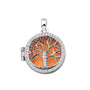 Tree of Life Locket in Orange - Silver memorial jewellery