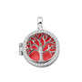 Tree of Life Locket in Red - Silver memorial jewellery