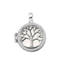 Tree of Life Locket in White - Silver memorial jewellery