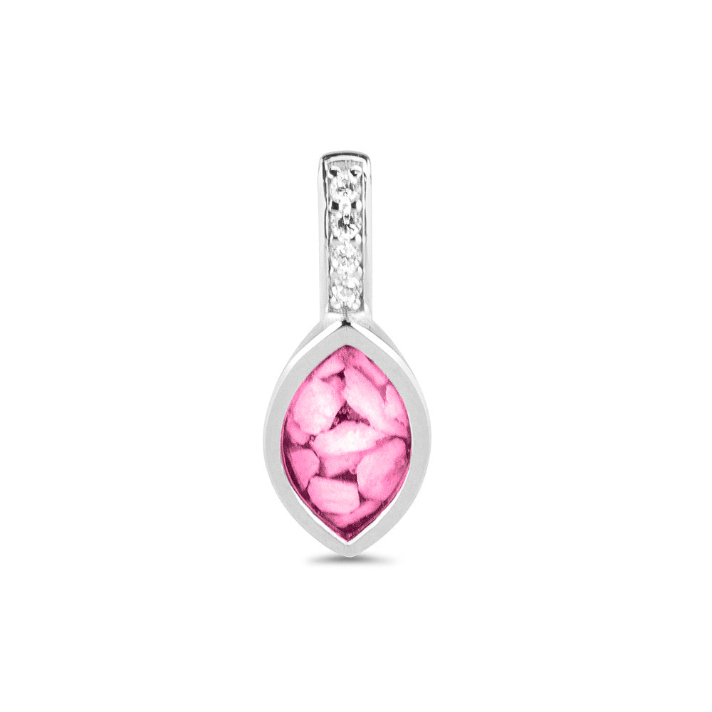 Marquise Pendant Small in Fluo Pink - Silver memorial jewellery