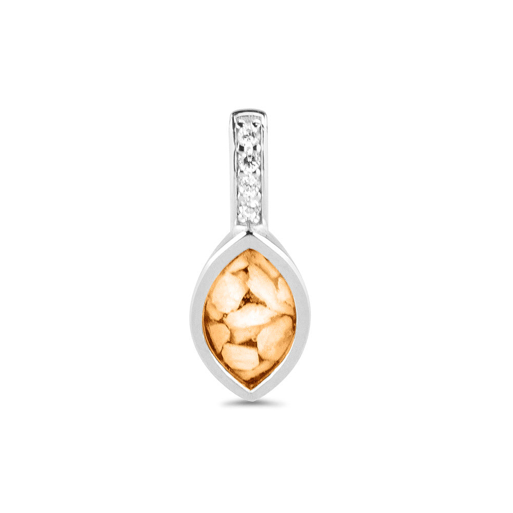 Marquise Pendant Small in Gold - Silver memorial jewellery
