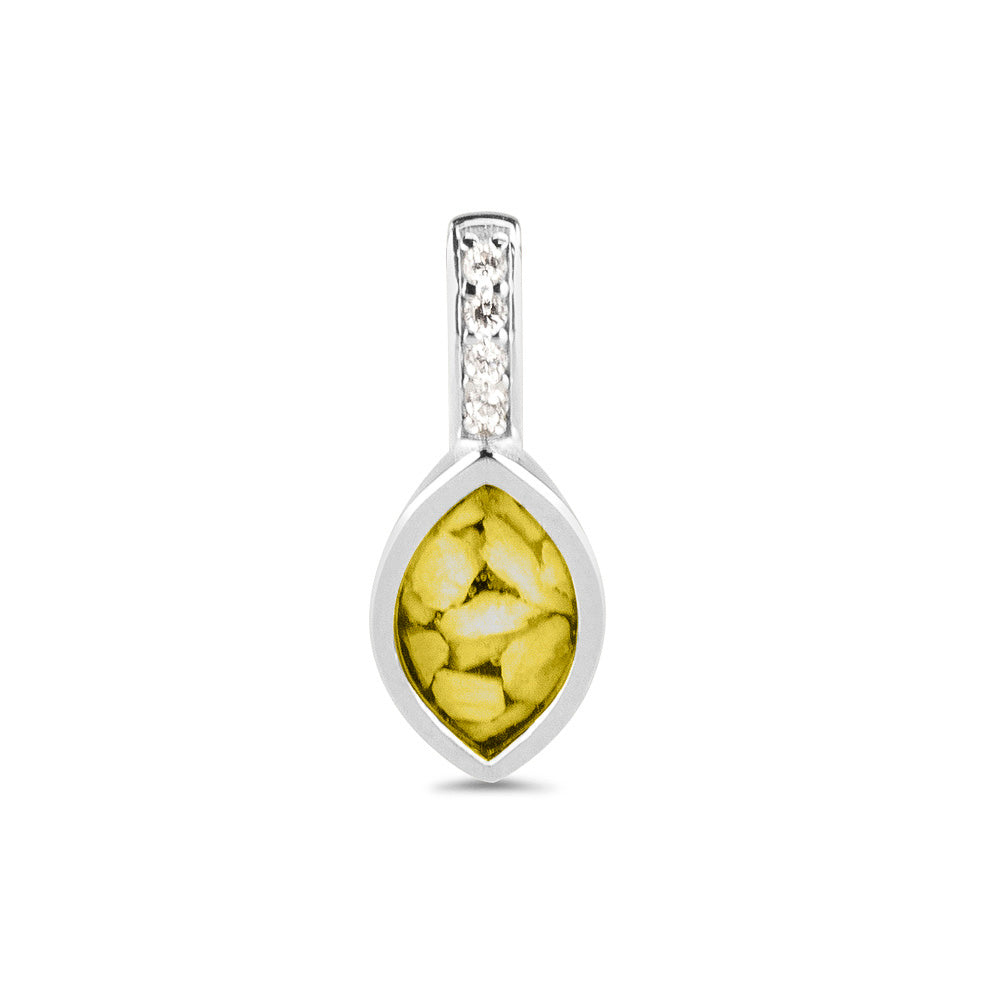 Marquise Pendant Small in Yellow - Silver memorial jewellery