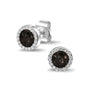 Gem Ear Studs in Black - Silver memorial jewellery