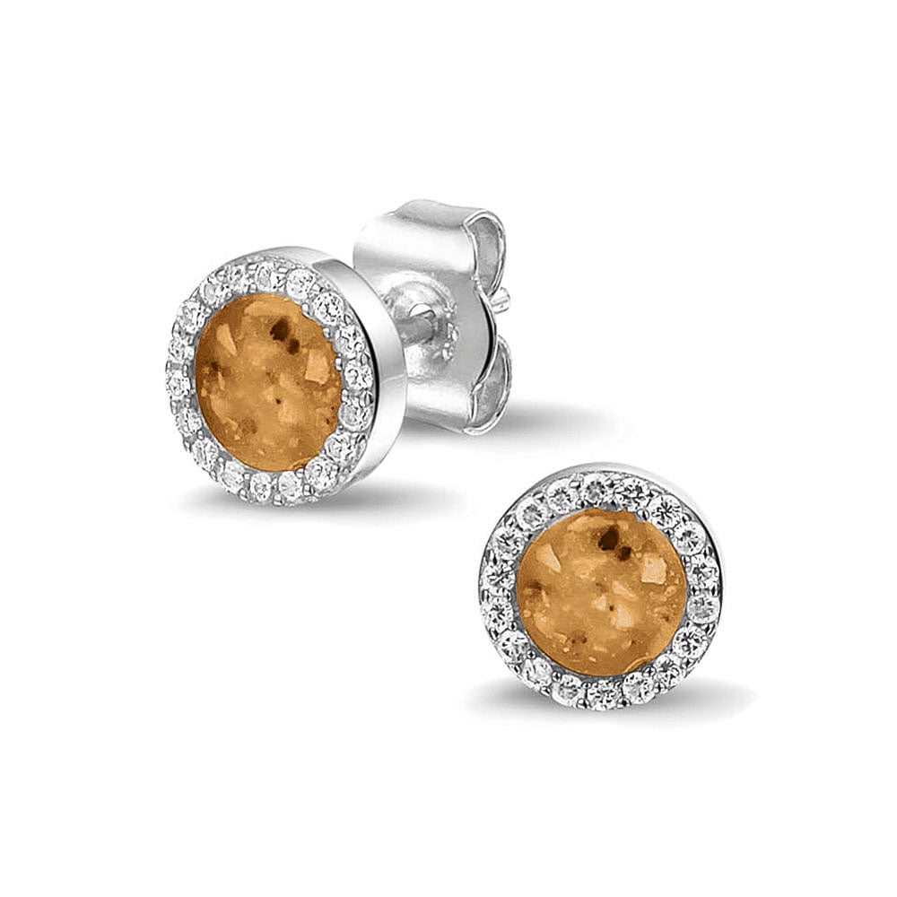 Gem Ear Studs in Gold - Silver memorial jewellery