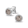 Gem Ear Studs in Silver - Silver memorial jewellery