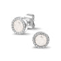 Gem Ear Studs in White - Silver memorial jewellery