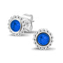 Bubble Ear Studs in Blue - Silver memorial jewellery